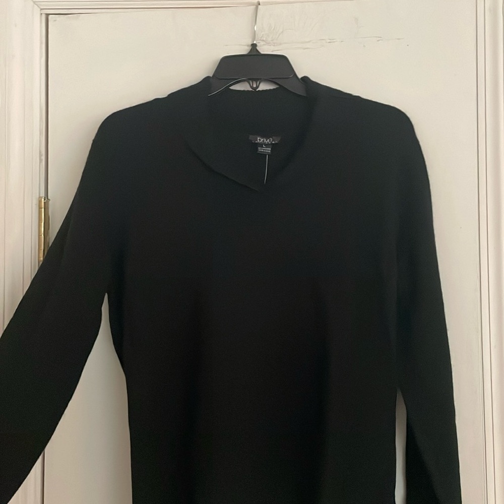 Black Shawl Collar Sweater Large